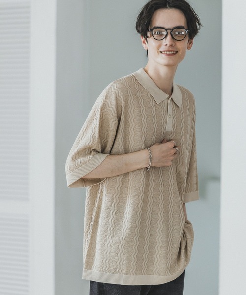 RAGEBLUE(レイジブルー)の「ジガラニットポロシャツ(ポロシャツ・メンズ・ブルー系その他/ホワイト系その他/ブラック系その他/オレンジ系その他・MEDIUM/LARGE)」の10枚目の写真