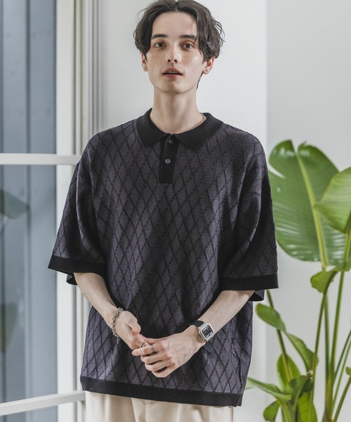 RAGEBLUE(レイジブルー)の「ジガラニットポロシャツ(ポロシャツ・メンズ・ブルー系その他/ホワイト系その他/ブラック系その他/オレンジ系その他・MEDIUM/LARGE)」の15枚目の写真