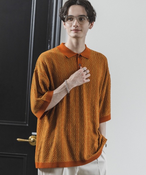 RAGEBLUE(レイジブルー)の「ジガラニットポロシャツ(ポロシャツ・メンズ・ブルー系その他/ホワイト系その他/ブラック系その他/オレンジ系その他・MEDIUM/LARGE)」の19枚目の写真