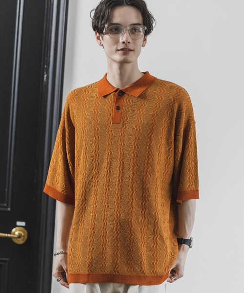 RAGEBLUE(レイジブルー)の「ジガラニットポロシャツ(ポロシャツ・メンズ・ブルー系その他/ホワイト系その他/ブラック系その他/オレンジ系その他・MEDIUM/LARGE)」の20枚目の写真