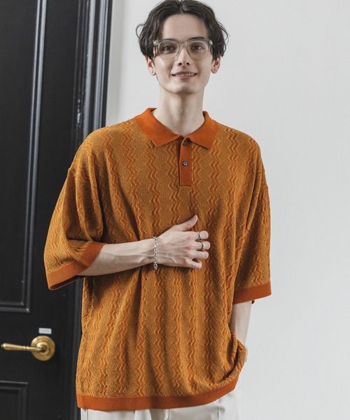 RAGEBLUE(レイジブルー)の「ジガラニットポロシャツ(ポロシャツ・メンズ・ブルー系その他/ホワイト系その他/ブラック系その他/オレンジ系その他・MEDIUM/LARGE)」の22枚目の写真