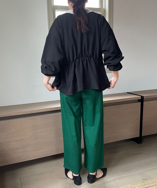 LOWRYS FARM（ローリーズファーム）の「ノルマンディワイドパンツ　191845（その他パンツ・レディース・チャコールグレー/ブルー/グリーン/アイボリー/ブラウン・MEDIUM/LARGE）」の11枚目の写真