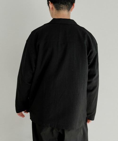 ITEMS URBANRESEARCH(アイテムズ アーバンリサーチ)の「『セットアップ対応』リネン混 オープンカラー 刺繍シャツ(シャツ/ブラウス・メンズ・カーキ/ブラック/ピンク・LARGE/MEDIUM)」の14枚目の写真