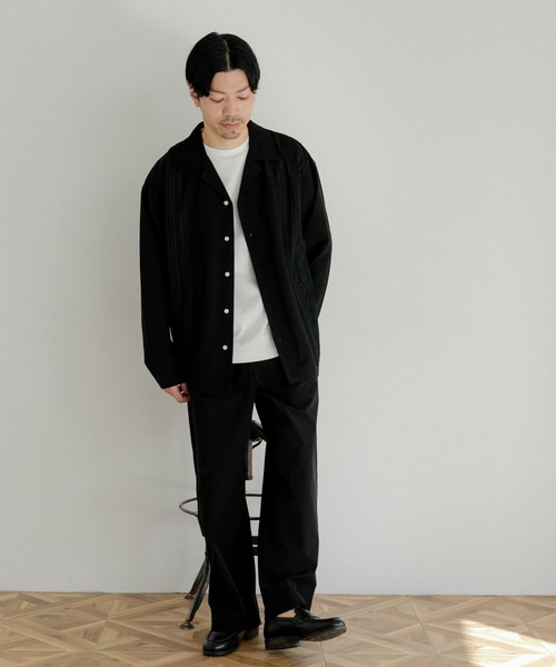 ITEMS URBANRESEARCH(アイテムズ アーバンリサーチ)の「『セットアップ対応』リネン混 オープンカラー 刺繍シャツ(シャツ/ブラウス・メンズ・カーキ/ブラック/ピンク・LARGE/MEDIUM)」の16枚目の写真