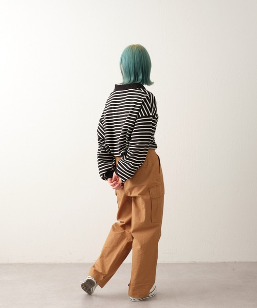 CIAOPANIC TYPY（チャオパニックティピー）の「オーバーサイズスキッパーポロ（ポロシャツ・メンズ・ネイビー/イエロー/グリーン/オフホワイト/ブルー・MEDIUM/LARGE）」の11枚目の写真