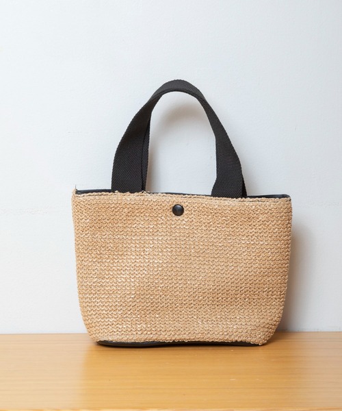 Munich（ミューニック）の「ストロー＆フェイクレザーミニトートバッグ（トートバッグ・レディース・ホワイト/ブラック・FREE）」の11枚目の写真