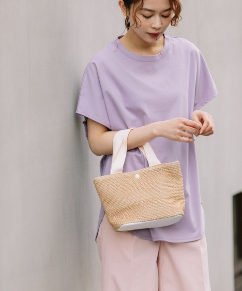 Munich（ミューニック）の「ストロー＆フェイクレザーミニトートバッグ（トートバッグ・レディース・ホワイト/ブラック・FREE）」の21枚目の写真