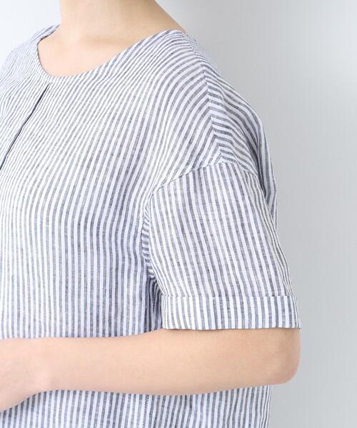 INDIVI(インディヴィ)の「◆【ゆったりシルエット/洗える】フレンチリネンTトップス(シャツ/ブラウス・レディース・ホワイト/ライトブルー/ネイビー/ホワイト系その他3/ピンク系・15 /34/05/38/12/13)」の6枚目の写真