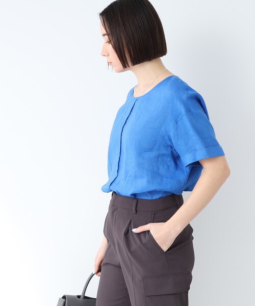 INDIVI(インディヴィ)の「◆【ゆったりシルエット/洗える】フレンチリネンTトップス(シャツ/ブラウス・レディース・ホワイト/ライトブルー/ネイビー/ホワイト系その他3/ピンク系・15 /34/05/38/12/13)」の13枚目の写真