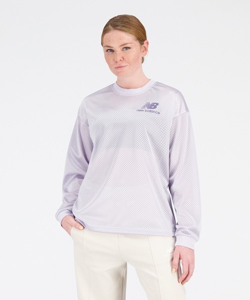 NEW BALANCE(ニューバランス)の「NB Athletics Pearl メッシュクルー(その他トップス・レディース・トップグレー/ライラック・SMALL/LARGE/X-LARGE/MEDIUM)」の2枚目の写真