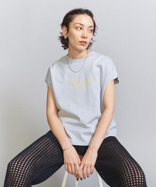 BEAUTY&YOUTH UNITED ARROWS（ビューティーアンドユースユナイテッドアローズ）の「コットン ロゴプリント フレンチスリーブ Tシャツ（Tシャツ/カットソー・レディース・ホワイト/ダークグレー/ライトブルー・FREE）」の3枚目の写真