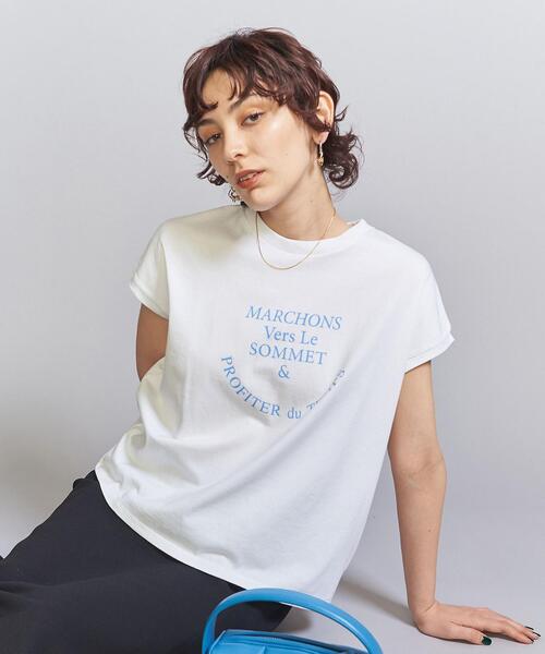 BEAUTY&YOUTH UNITED ARROWS（ビューティーアンドユースユナイテッドアローズ）の「コットン ロゴプリント フレンチスリーブ Tシャツ（Tシャツ/カットソー・レディース・ホワイト/ダークグレー/ライトブルー・FREE）」の11枚目の写真