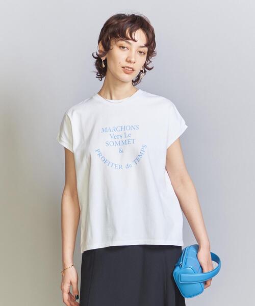 BEAUTY&YOUTH UNITED ARROWS（ビューティーアンドユースユナイテッドアローズ）の「コットン ロゴプリント フレンチスリーブ Tシャツ（Tシャツ/カットソー・レディース・ホワイト/ダークグレー/ライトブルー・FREE）」の12枚目の写真