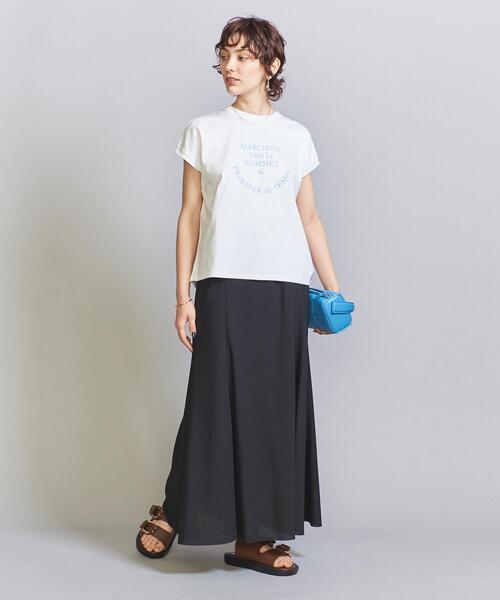 BEAUTY&YOUTH UNITED ARROWS（ビューティーアンドユースユナイテッドアローズ）の「コットン ロゴプリント フレンチスリーブ Tシャツ（Tシャツ/カットソー・レディース・ホワイト/ダークグレー/ライトブルー・FREE）」の13枚目の写真