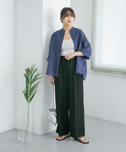KBF(ケイビーエフ)の「ダブルタックストレートパンツ(その他パンツ・レディース・ブラック/ライトカーキ/グレー・ONE)」の8枚目の写真