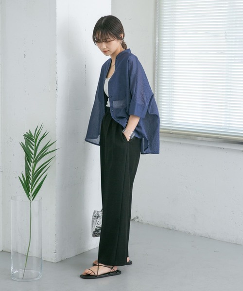 KBF(ケイビーエフ)の「ダブルタックストレートパンツ(その他パンツ・レディース・ブラック/ライトカーキ/グレー・ONE)」の9枚目の写真