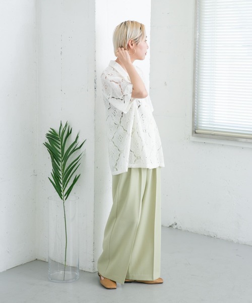 KBF(ケイビーエフ)の「ダブルタックストレートパンツ(その他パンツ・レディース・ブラック/ライトカーキ/グレー・ONE)」の17枚目の写真