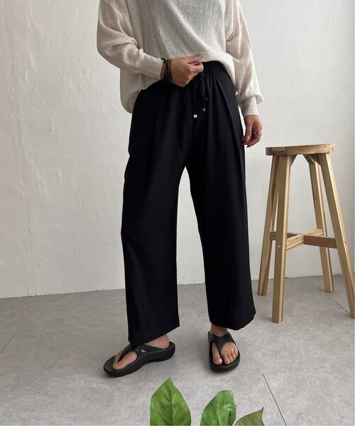 LBC(エルビーシー)の「ウエストシャーリングワイドパンツ(その他パンツ・レディース・ブラック/グリーン/ベージュ・M/L)」の7枚目の写真