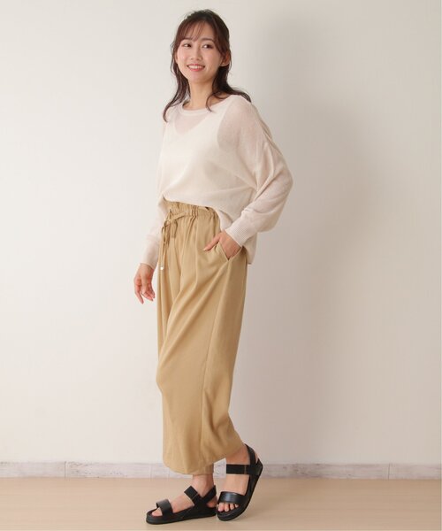 LBC(エルビーシー)の「ウエストシャーリングワイドパンツ(その他パンツ・レディース・ブラック/グリーン/ベージュ・M/L)」の10枚目の写真