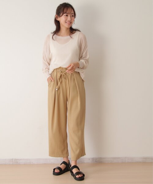 LBC(エルビーシー)の「ウエストシャーリングワイドパンツ(その他パンツ・レディース・ブラック/グリーン/ベージュ・M/L)」の11枚目の写真