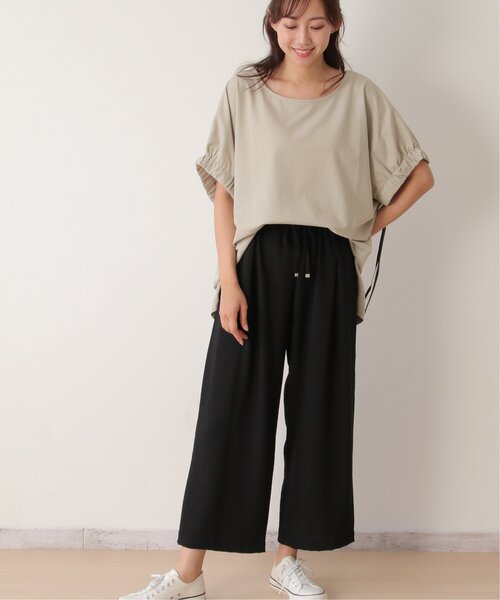 LBC(エルビーシー)の「ウエストシャーリングワイドパンツ(その他パンツ・レディース・ブラック/グリーン/ベージュ・M/L)」の13枚目の写真