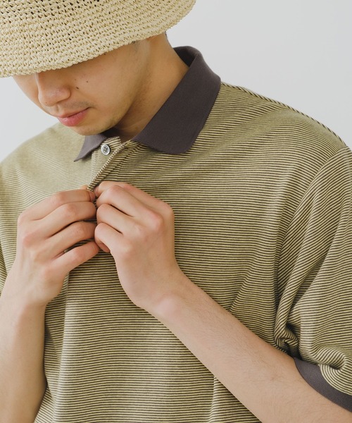 UNISEX】マイクロボーダーポロシャツ