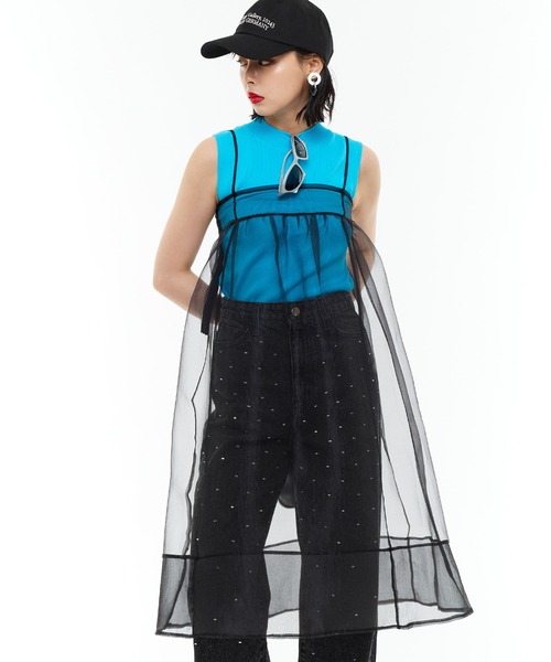 Narcissus（ナルシス）の「【Narcissus】シースルーレイヤードワンピース（ワンピース・レディース・ブラック/ピンク・FREE）」の2枚目の写真