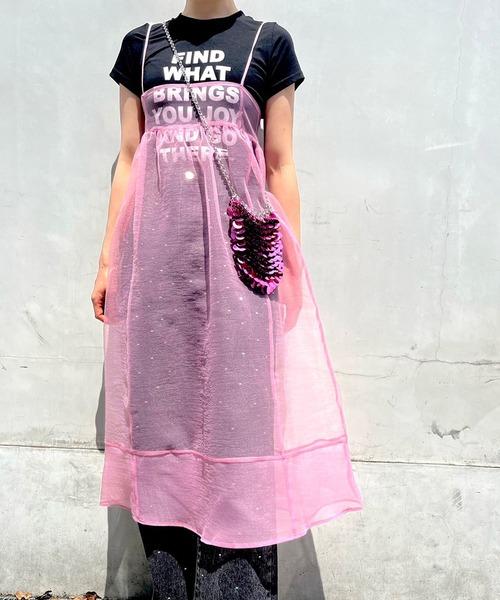 Narcissus（ナルシス）の「【Narcissus】シースルーレイヤードワンピース（ワンピース・レディース・ブラック/ピンク・FREE）」の22枚目の写真