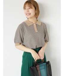 ニットポロシャツ