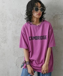 ＜大きいサイズ＞ 綿100％ピグメント染ロゴプリントカラーTシャツ GEVS.