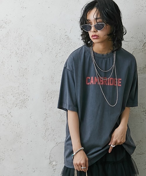 GEVS.(ジェイヴィス)の「<大きいサイズ> 綿100%ピグメント染ロゴプリントカラーTシャツ GEVS.(Tシャツ/カットソー・レディース・ブラック/パープル/ピンク・L/LL/3L/4L/5L)」の7枚目の写真