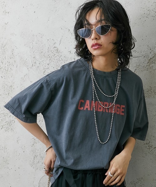 GEVS.(ジェイヴィス)の「<大きいサイズ> 綿100%ピグメント染ロゴプリントカラーTシャツ GEVS.(Tシャツ/カットソー・レディース・ブラック/パープル/ピンク・L/LL/3L/4L/5L)」の8枚目の写真