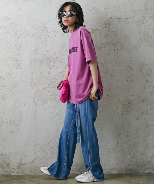 GEVS.(ジェイヴィス)の「<大きいサイズ> 綿100%ピグメント染ロゴプリントカラーTシャツ GEVS.(Tシャツ/カットソー・レディース・ブラック/パープル/ピンク・L/LL/3L/4L/5L)」の11枚目の写真
