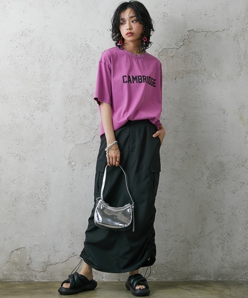 GEVS.(ジェイヴィス)の「<大きいサイズ> 綿100%ピグメント染ロゴプリントカラーTシャツ GEVS.(Tシャツ/カットソー・レディース・ブラック/パープル/ピンク・L/LL/3L/4L/5L)」の15枚目の写真