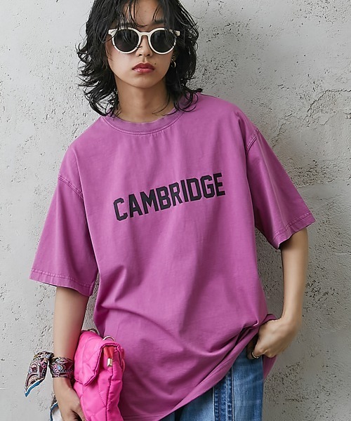 GEVS.(ジェイヴィス)の「<大きいサイズ> 綿100%ピグメント染ロゴプリントカラーTシャツ GEVS.(Tシャツ/カットソー・レディース・ブラック/パープル/ピンク・L/LL/3L/4L/5L)」の4枚目の写真