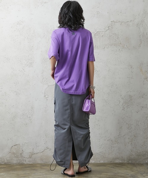 GEVS.(ジェイヴィス)の「<大きいサイズ> 綿100%ピグメント染ロゴプリントカラーTシャツ GEVS.(Tシャツ/カットソー・レディース・ブラック/パープル/ピンク・L/LL/3L/4L/5L)」の19枚目の写真