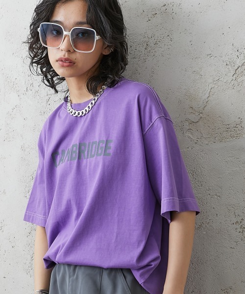 GEVS.(ジェイヴィス)の「<大きいサイズ> 綿100%ピグメント染ロゴプリントカラーTシャツ GEVS.(Tシャツ/カットソー・レディース・ブラック/パープル/ピンク・L/LL/3L/4L/5L)」の6枚目の写真
