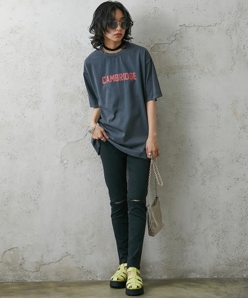GEVS.(ジェイヴィス)の「<大きいサイズ> 綿100%ピグメント染ロゴプリントカラーTシャツ GEVS.(Tシャツ/カットソー・レディース・ブラック/パープル/ピンク・L/LL/3L/4L/5L)」の16枚目の写真