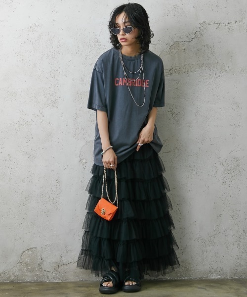 GEVS.(ジェイヴィス)の「<大きいサイズ> 綿100%ピグメント染ロゴプリントカラーTシャツ GEVS.(Tシャツ/カットソー・レディース・ブラック/パープル/ピンク・L/LL/3L/4L/5L)」の12枚目の写真