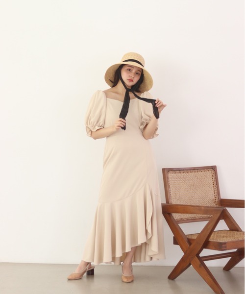 muguet（ミュゲ）の「ハートネックワンピース（ワンピース・レディース・ピンクベージュ/アイボリー・FREE）」の14枚目の写真