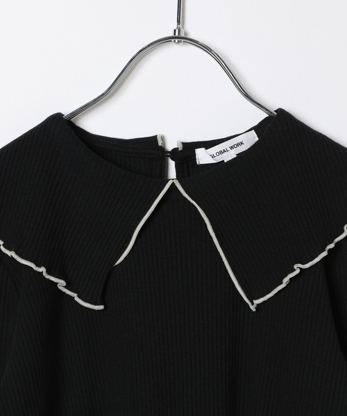 GLOBAL WORK（グローバルワーク）の「ヘビロッTEE／セーラーカラー/966389（Tシャツ/カットソー・キッズ・ブラック/オフホワイト・110cm/130cm/100cm/160cm/140cm/120cm/150cm）」の10枚目の写真