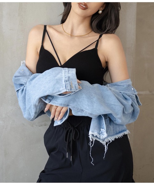 LATINA（ラティーナ）の「ダメージデニムジャケット（デニムジャケット・レディース・ブルー・FREE）」の12枚目の写真