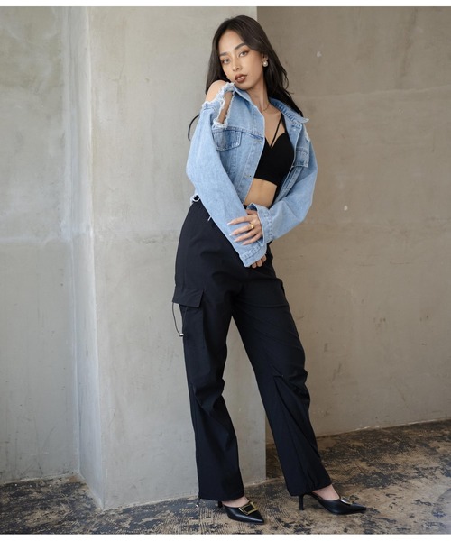 LATINA（ラティーナ）の「ダメージデニムジャケット（デニムジャケット・レディース・ブルー・FREE）」の9枚目の写真