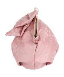 Maison de FLEUR レースサテンビジューリボンがまぐちポーチ 71cd012-03971-d12b.jpg
