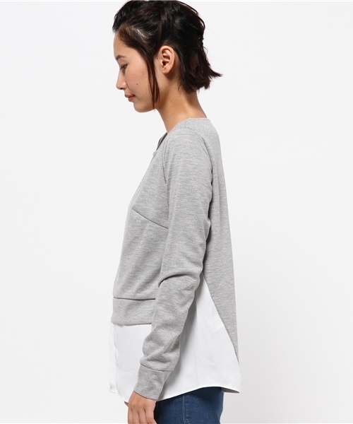 OUTLET(アウトレット)の「【CAPRICIEUX LE'MAGE】シャツレイヤードプルオーバー(Tシャツ/カットソー・レディース・ネイビー/グレー・FREE)」の6枚目の写真