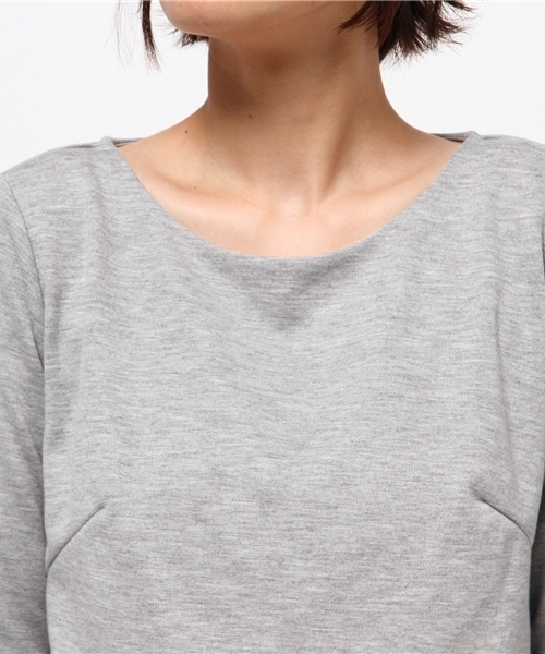 OUTLET(アウトレット)の「【CAPRICIEUX LE'MAGE】シャツレイヤードプルオーバー(Tシャツ/カットソー・レディース・ネイビー/グレー・FREE)」の8枚目の写真