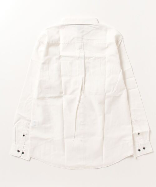 CAPTAIN STAG(キャプテンスタッグ)の「CAPTAIN STAG/キャプテンスタッグ 無地 ストライプ ワンポイントロゴ刺繍 オーバーシャツ(シャツ/ブラウス・メンズ・ホワイト/ネイビー・M)」の3枚目の写真