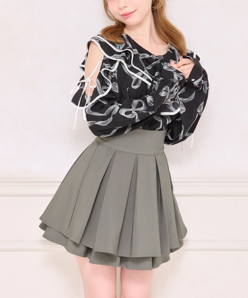 apres jour（アプレジュール）の「ハイウエストフレアスカパン（スカート・レディース・ブラック/モカ/ピンクベージュ/ブラウン系その他/ブラック系その他/ブラック系その他2/ドット/ブラウン系その他2/アイボリー/ホワイト系その他2/チャコールグレー/グレー系その他/ホワイト/ブラック系その他4/ブラック系その他3/グレー/グレー系その他2/ブラウン系その他3・X-LARGE/フリー）」の10枚目の写真