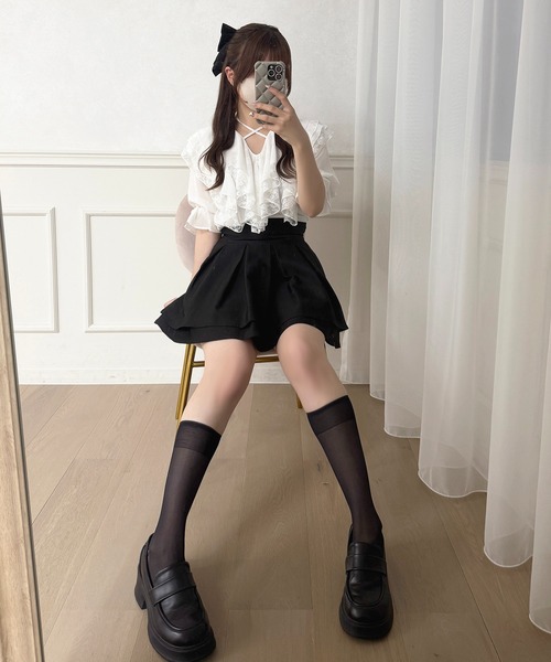 apres jour（アプレジュール）の「ハイウエストフレアスカパン（スカート・レディース・ブラック/モカ/ピンクベージュ/ブラウン系その他/ブラック系その他/ブラック系その他2/ドット/ブラウン系その他2/アイボリー/ホワイト系その他2/チャコールグレー/グレー系その他/ホワイト/ブラック系その他4/ブラック系その他3/グレー/グレー系その他2/ブラウン系その他3・X-LARGE/フリー）」の22枚目の写真