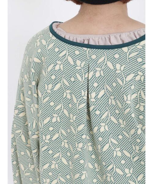 Samansa Mos2(サマンサ モスモス)の「花柄カットジャカードジャケット(ノーカラージャケット・レディース・ベージュ/グリーン/ブラック・F)」の20枚目の写真